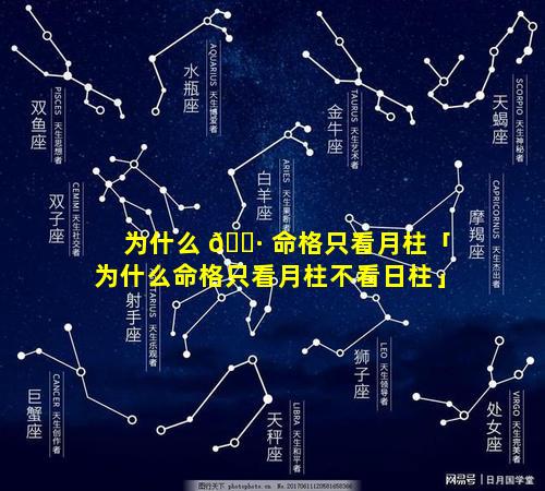 为什么 🕷 命格只看月柱「为什么命格只看月柱不看日柱」